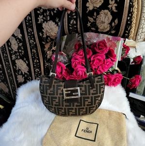 Authentic Fendi Zucca Pattern Shoulder Bag